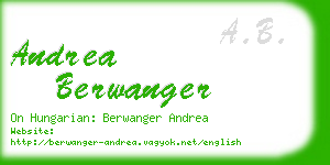 andrea berwanger business card